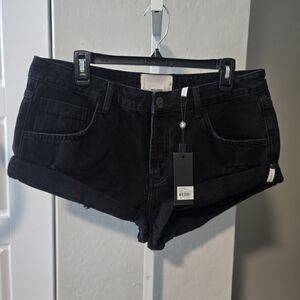 Black Denim  Shorts By One Teaspoon